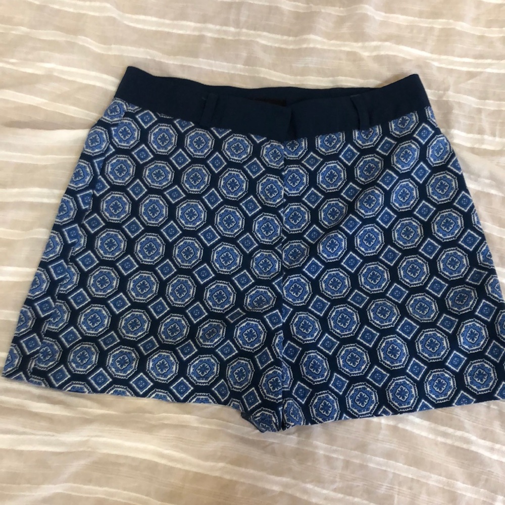 Patterned Blue High Waisted Short